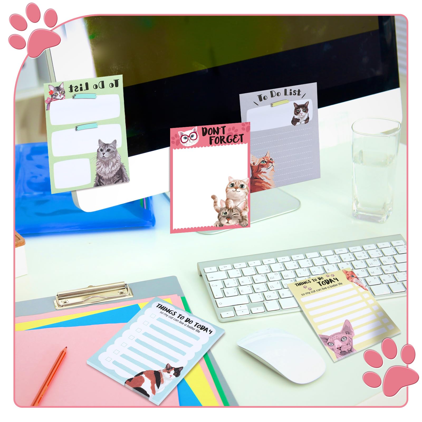 Amazon.co.jp: PerKoop 16ピース おもしろ猫 付箋 メモ帳 動物愛好家