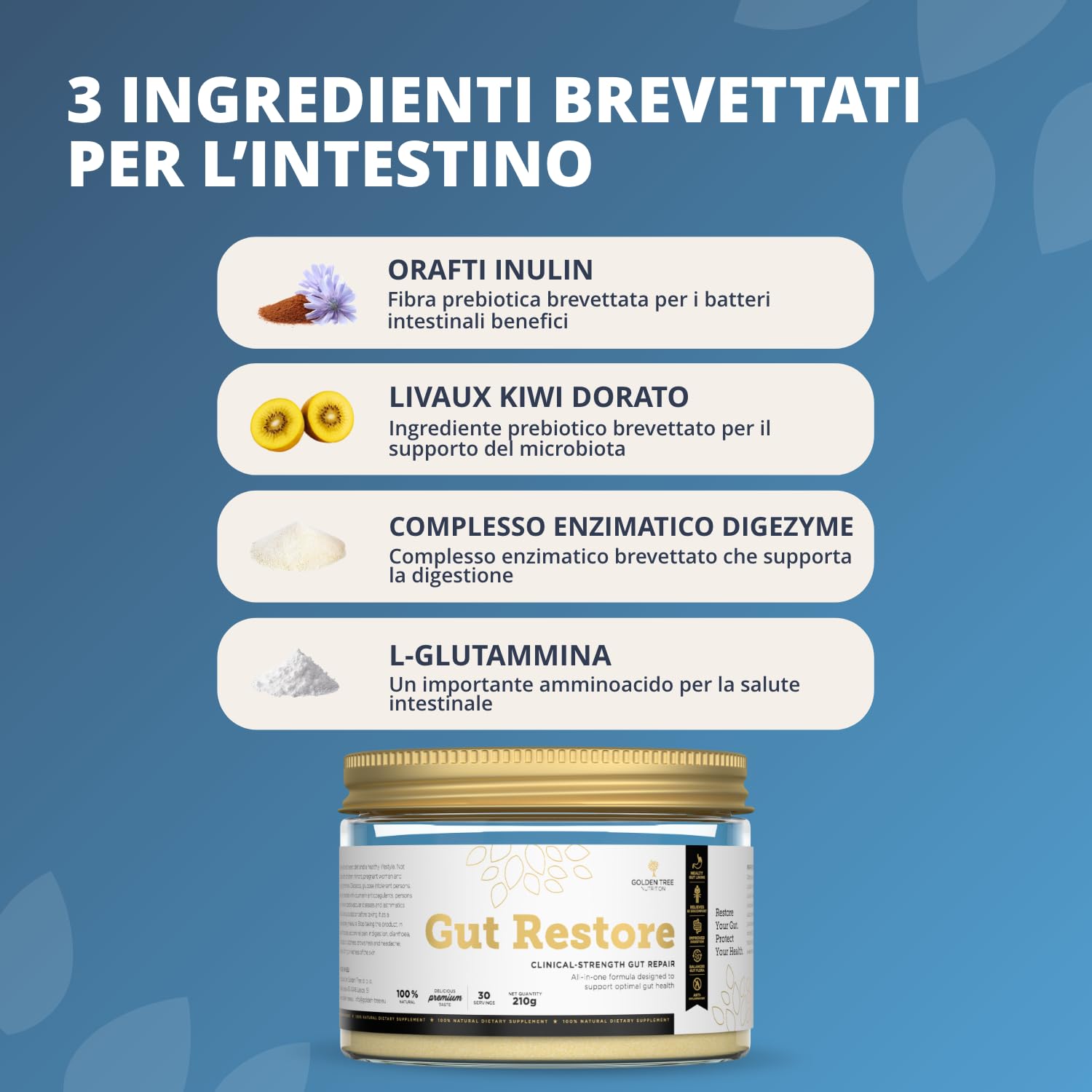Golden Tree Gut Restore – Integratore Digestivo, 225 g
