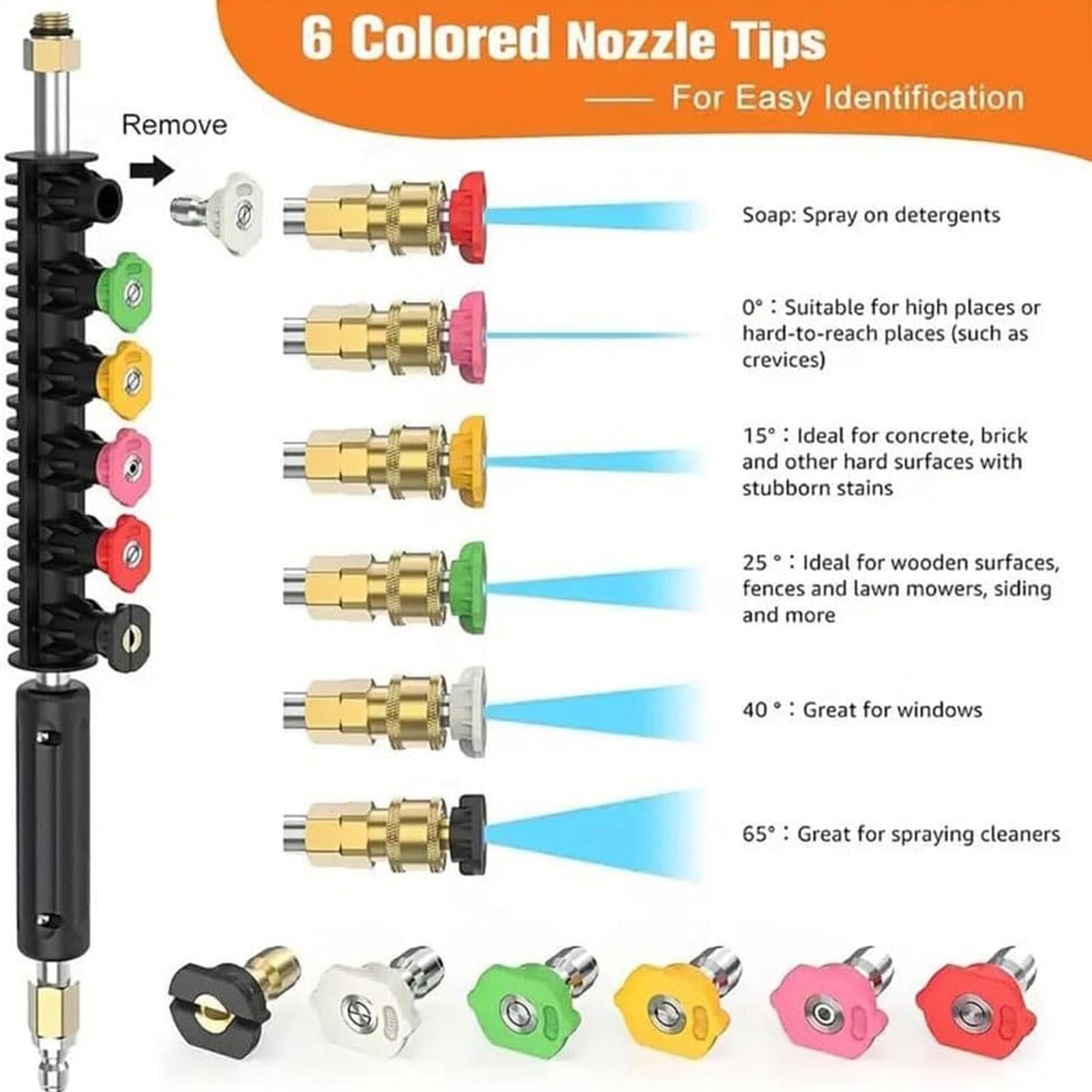 Varilla de extensión para hidrolavadora Juego de Telescópico para Limpiador | Juego Con Pértigas Para Limpiacanaletas Para Hogar Jardín Patio Trasero Terraza Entrada Valla Patio
