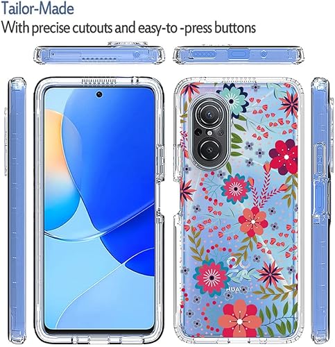 Miniatura 5 de Funda para Nova 9 SE/Honor 50 SE JLN-LX1 con protector de pantalla de vidrio templado, suave 360 cuerpo completo, a prueba de golpes, híbrida,