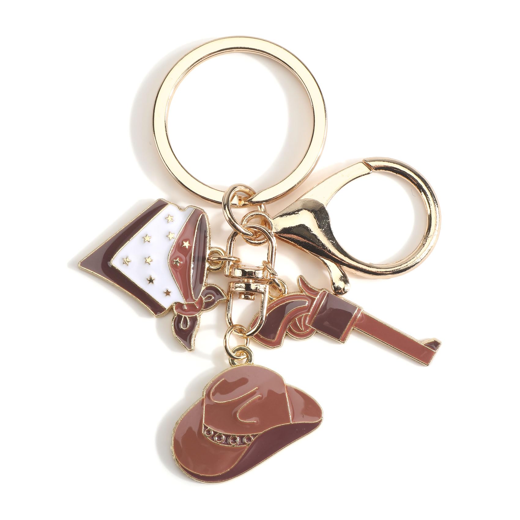 OBEISN Schlüsselanhänger im amerikanischen Retro-Stil mit Cowboyhut und Stiefeln, Modischer Taschen- und Autoschlüssel-Anhänger, süßes Geschenk für Frauen, Geburtstagsüberraschung