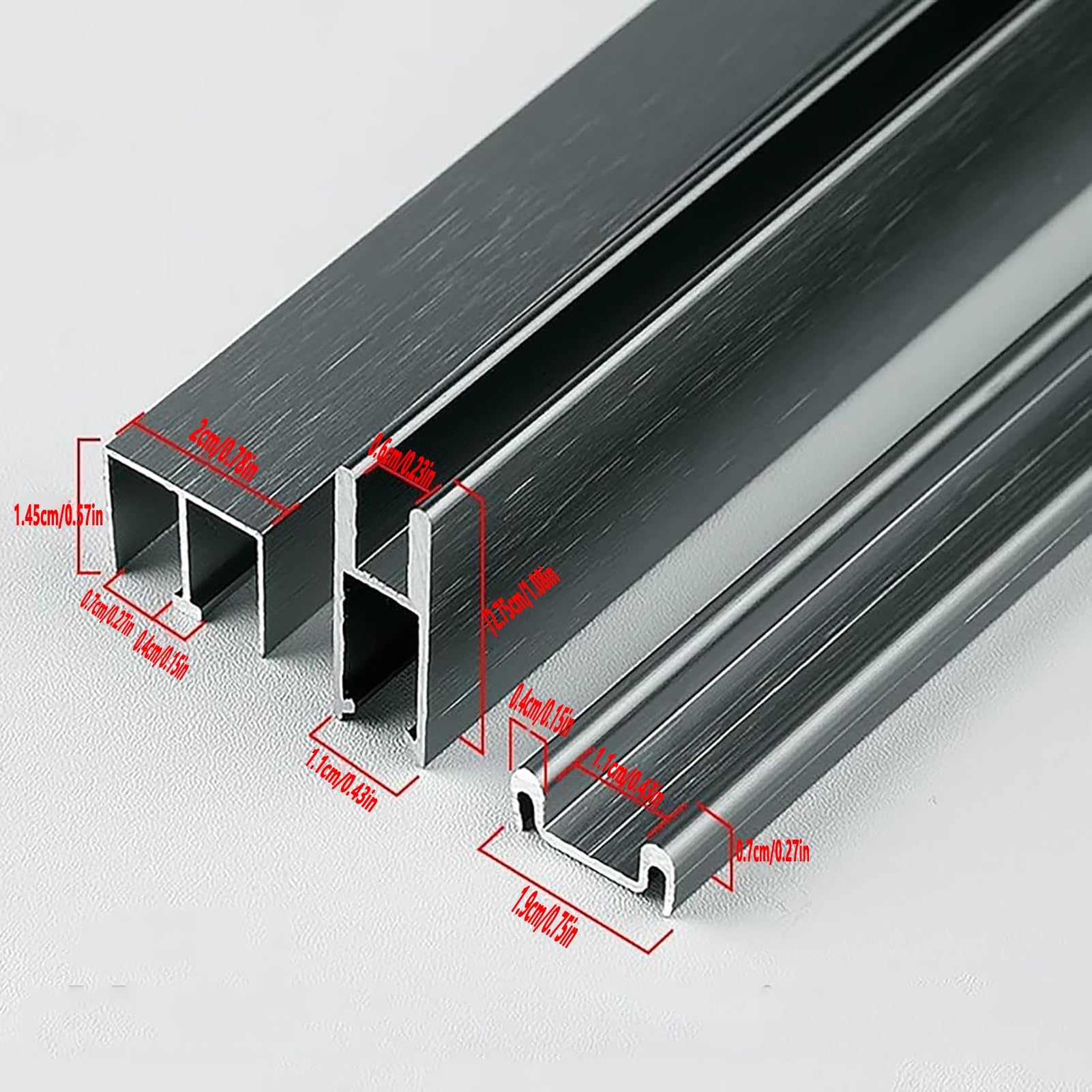 System prowadnic do szklanych drzwi przesuwnych, Zestaw prowadnic do drzwi przesuwnych 2 szyny Szyna ze szkła akrylowego 5-8 mm Szafka srebrna 80-150 cm(5mm,130cm/51in)
