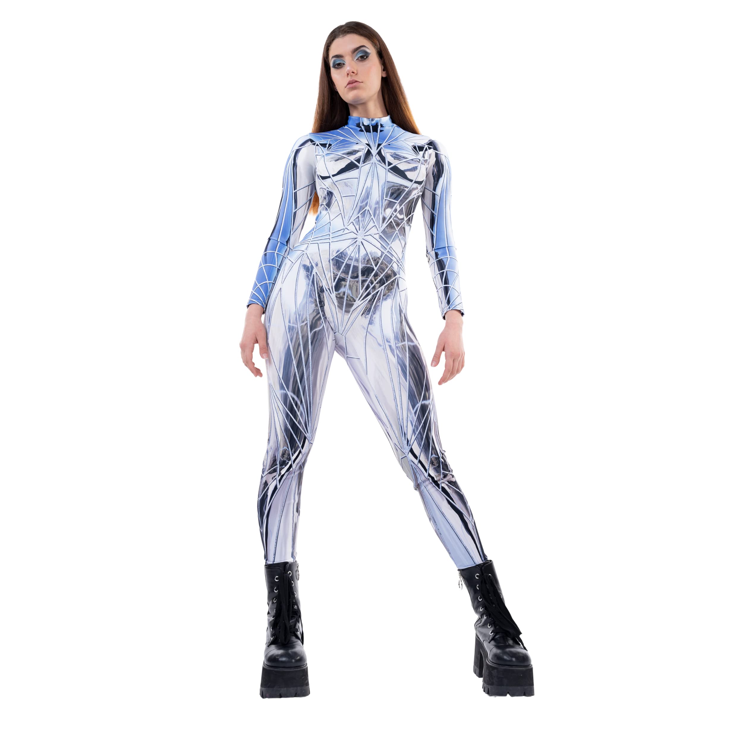 Holographic Rave Outfit Woman, Festival Clothing, Rave Bodysuit, Cyberpunk Futuristic Clothing, Fest