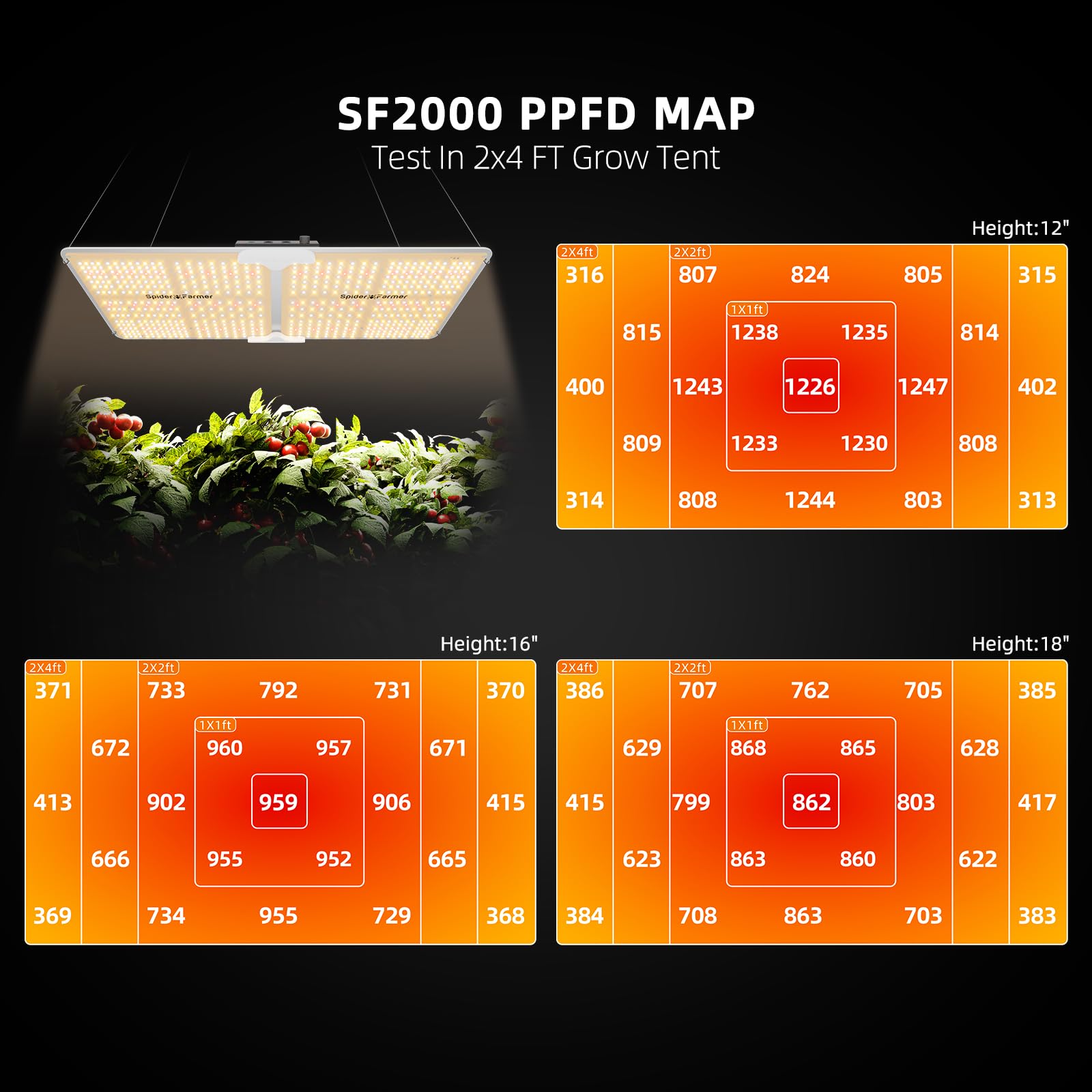 Amazon.com : Spider Farmer SF2000 200W LED Grow Light for Indoor