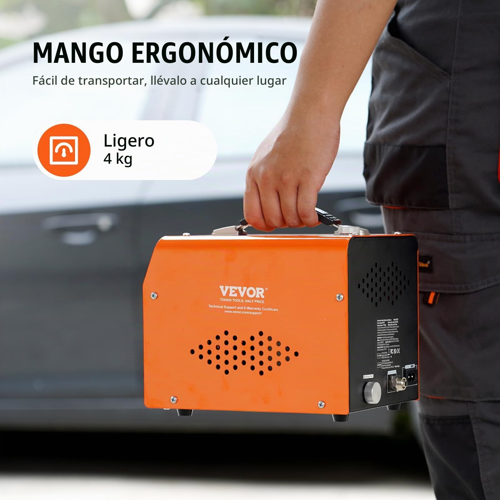 VEVOR Detector de Fugas de Humo para Automóviles, con Bomba de Aire y Manómetro Integrados, Modo Dual para Pruebas de Sistemas de Tuberías, Combustible y Vacío, 255 x 176 x 197 mm, 8 L/min, 19-23 PSI