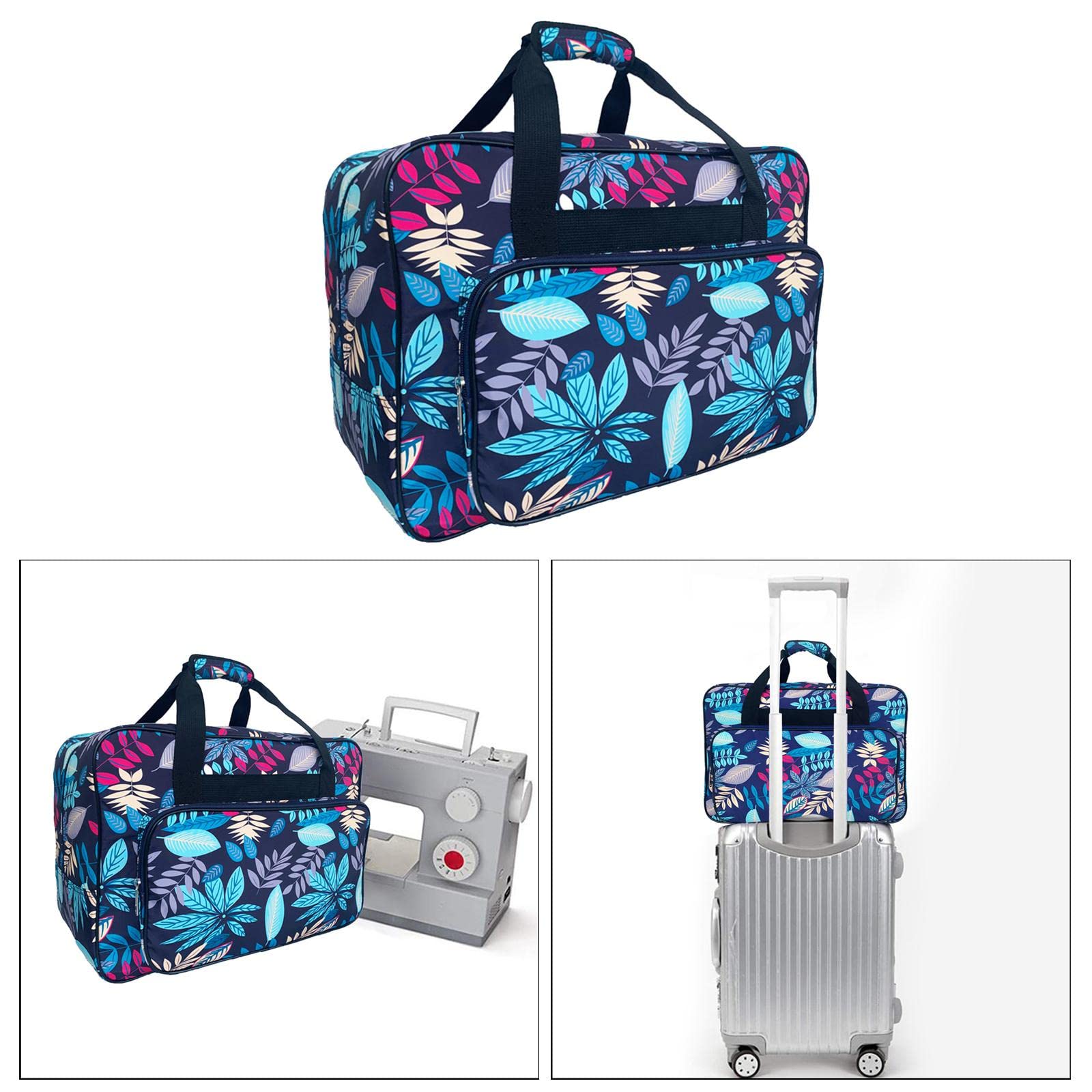 Allgemeine Nähmaschinentasche mit gepolstertem Tragegriff, praktische Nähaufbewahrungstasche, Reißverschluss, Nähmaschine Tasche, robuste Transporttasche für Outdoor, Sport, Einkaufen, Hellblau