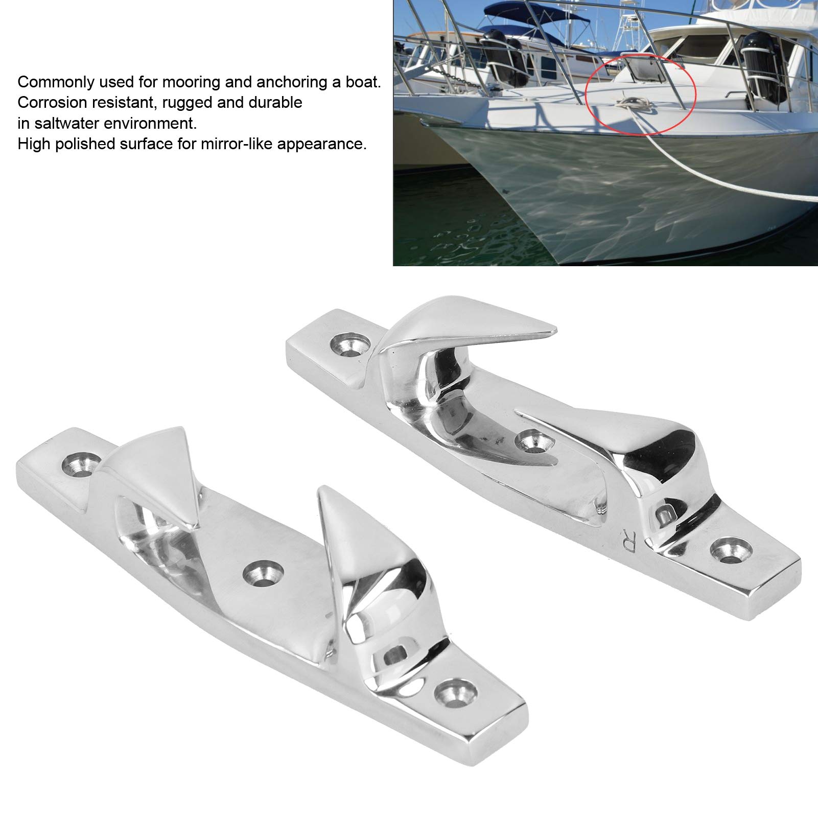 2 piezas de 6 pulgadas de arco, guía de cuerda, listón de anclaje, listones de amarre, guía de acero inoxidable izquierda derecha para yate de barco marino