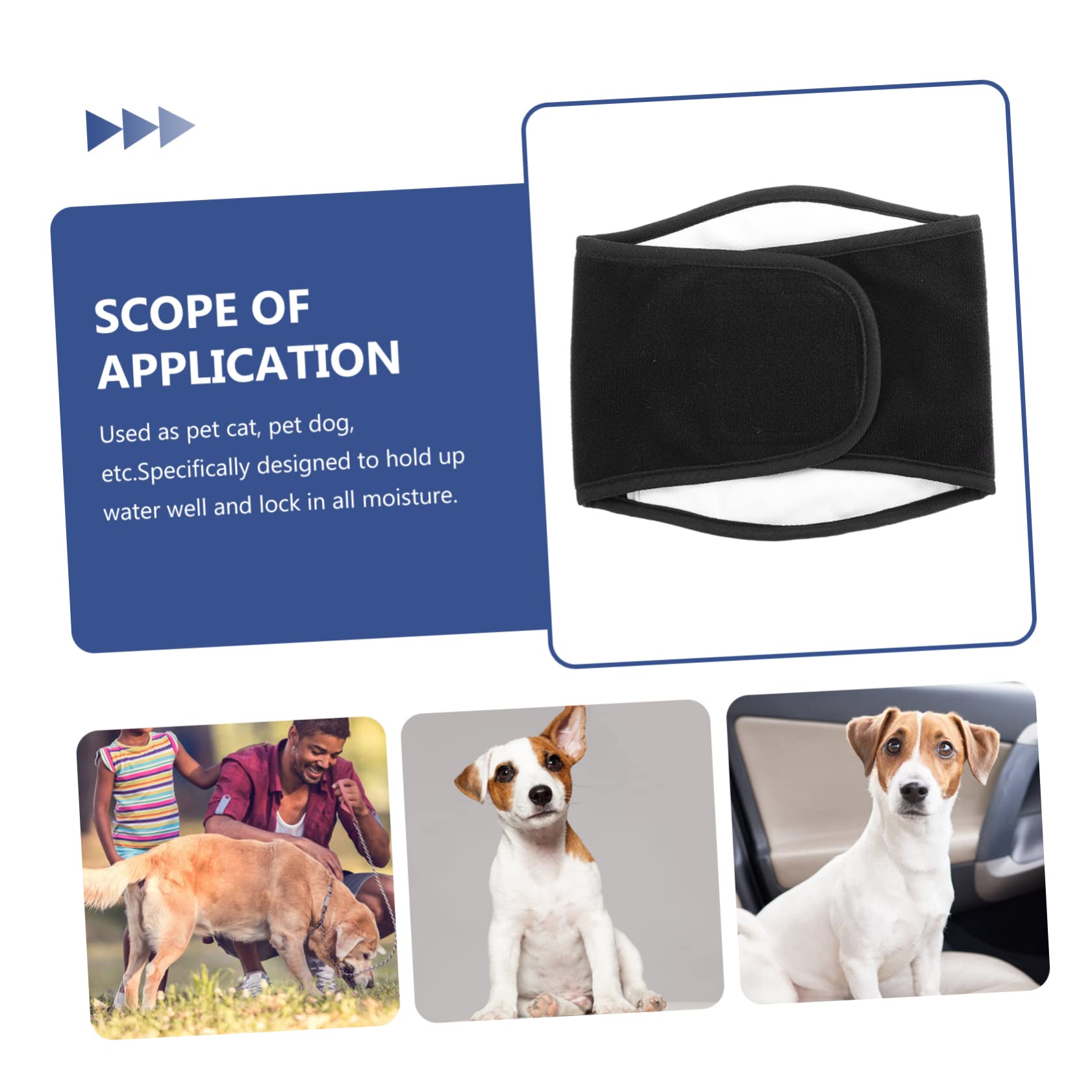 INOOMP 3pezzi Pannolino Riutilizzabile Per Cani Maschi Fascia Addominale Lavabile Protezione Contro Perdite Per Uso Domestico Design Comodo e Leggero Taglia Media
