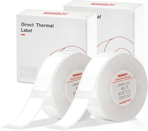 Miniatura 8 de NIIMBOT - 2 rollos de cinta para etiquetar  0.55 x 1.57 pulgadas (0.551 x 1.575in), etiquetas transparentes impermeables y autoadhesivas para