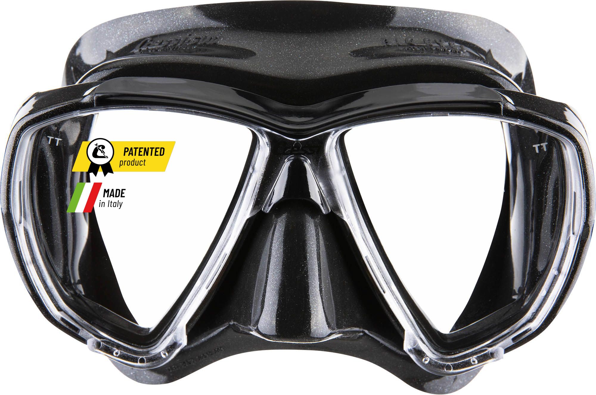 CRESSI Big Eyes Mask Black/Black - Single Big Eyes Mask for Diving and Snorkelling, Black/Black, One Size, Adults