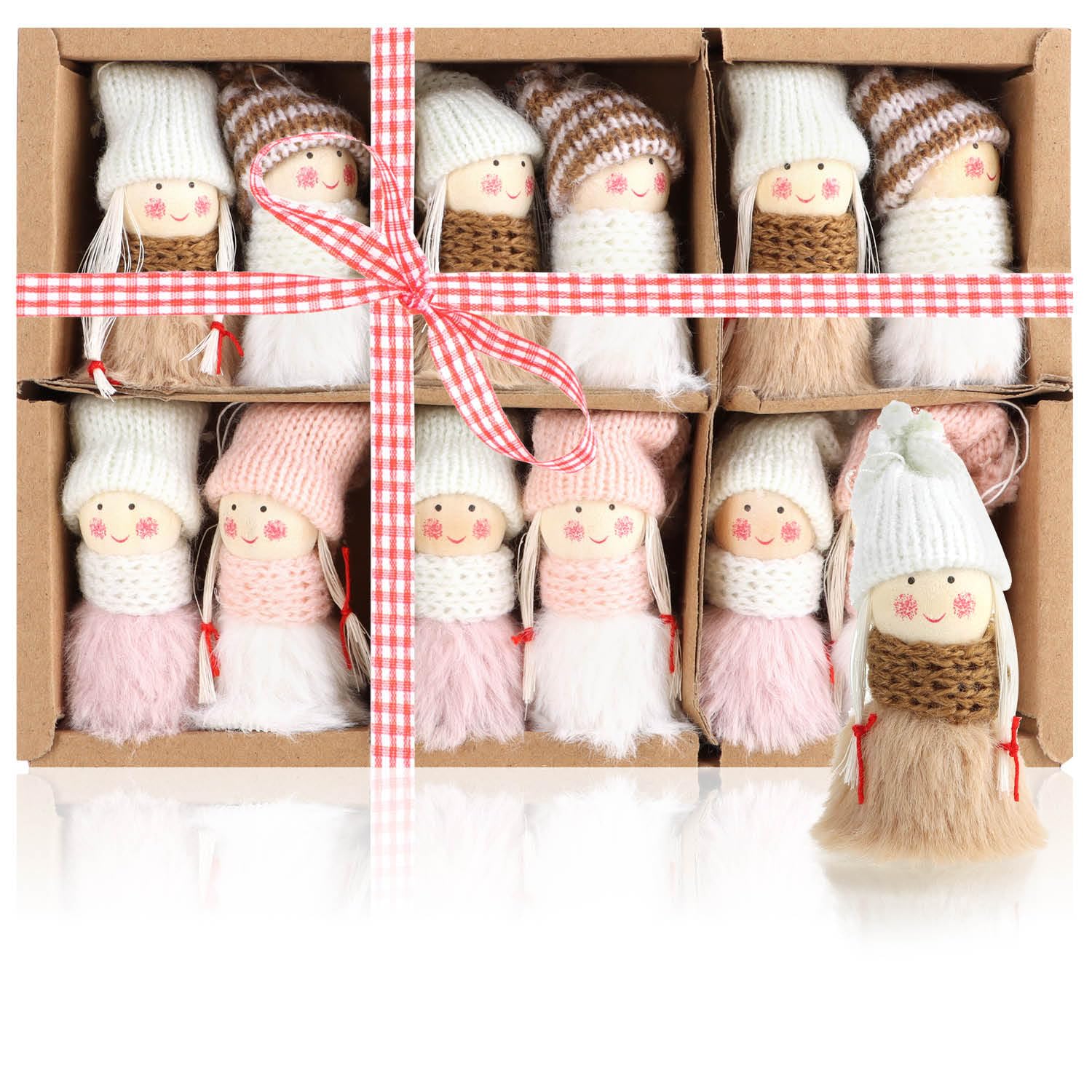 com-four® 12x ángeles Colgantes para árboles de Navidad Premium - Decoraciones - Colgantes con Figuras de Hadas - Trolls Decorativos Sueco-escandinavos