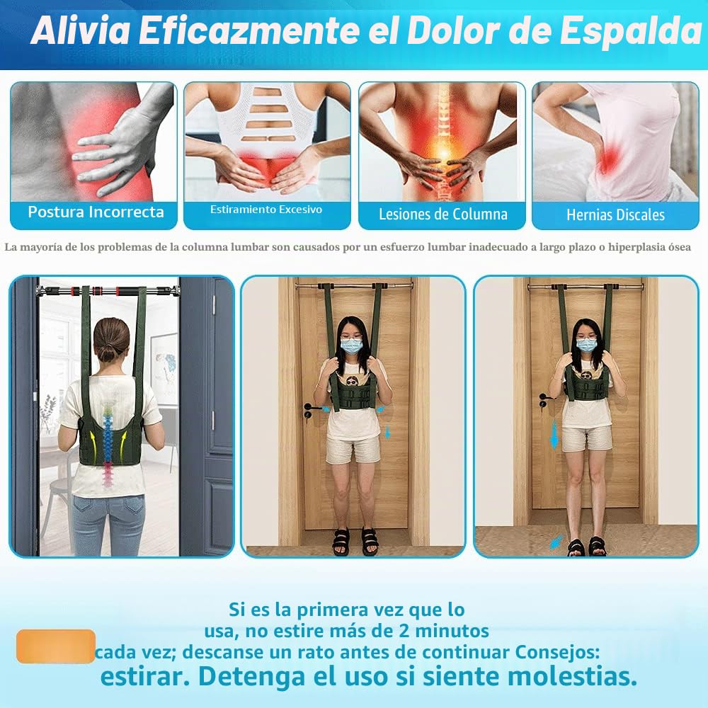 Estirador de espalda, cinturón de descompresión lumbar, hernia de disco, alivio del dolor de espalda, ciática, escoliosis, arnés de máquina de descompresión espinal (grande)