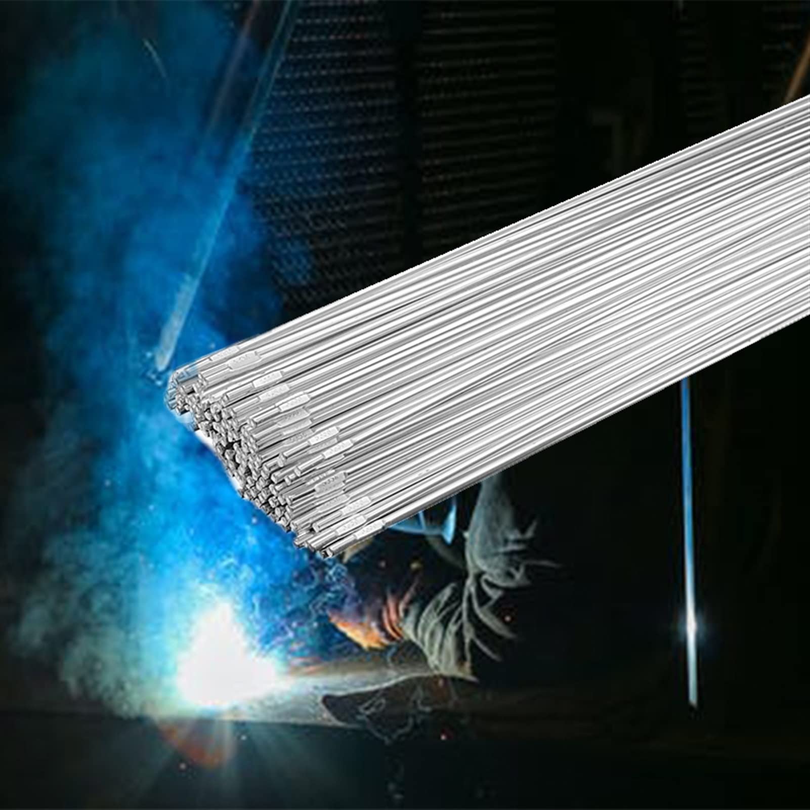 Varilla de soldadura ER5356 Alambre de soldadura fuerte, varillas de 1,6/2,0/2,4/3,0/4,0 mm, alambre de soldadura recto de aluminio, kit de soldadura de propano de barco de aluminio (Color : 20pcs,