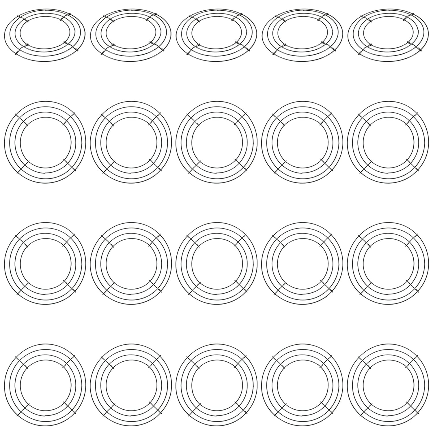 MOUYAT 20 Pack 8 Inch Round Green Metal Wreath Frame, Floral Crafts Wreath Form for DIY Christmas Wedding Party