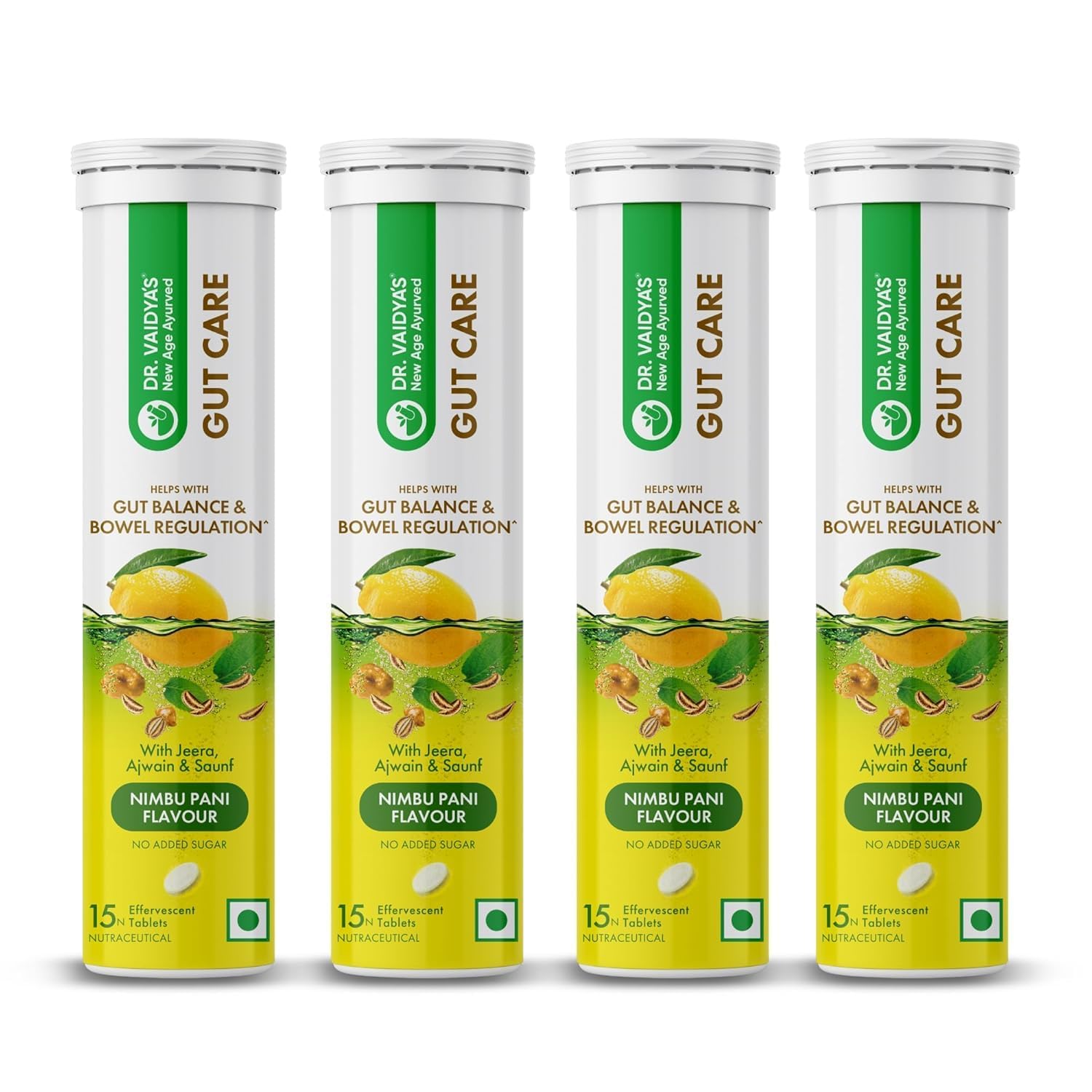 Dr. Vaidya’s Gut Care Effervescent Tablets | Helps reduce bloating & acidity, improves digestion | Jeera, Ajwain, Saunf |Probiotic Blend with healthy gut microbiome 15 Tablets (Pack of 4) (B0D9J4RQ1Y) Amazon Price History, Amazon Price Tracker