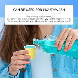 Prgery 150 Pack 3oz Yellow Paper Cups,Mouthwash Cups, Disposable Bathroom Cups,Small Paper Cups 3oz Ideal for Bathroom,Supermarket,Birthday Party,Picnic and BBQ