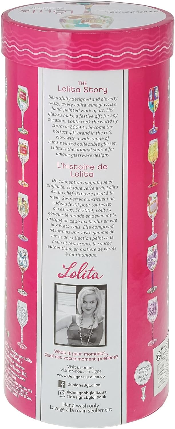 Enesco Designs by Lolita Birthday Girl Hand-Painted Artisan Wine Glass, 15 Ounce, Multicolor - Image 7