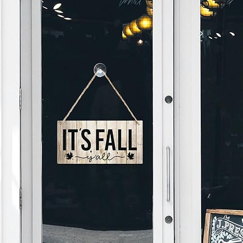 Vista 7 de Letrero decorativo para puerta delantera, decoración rústica de bienvenida de otoño para colgar en la pared, placas de madera para porche de granja