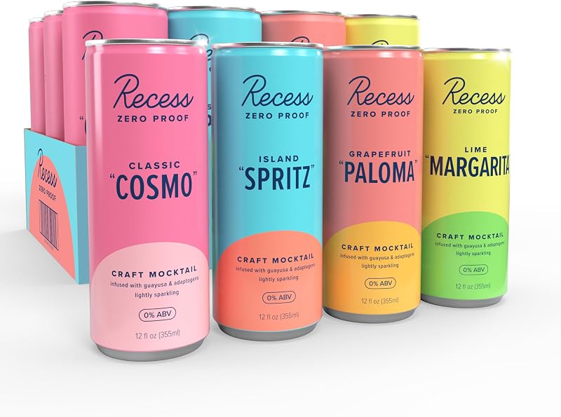 Recess Zero Proof Non-Alcoholic Mocktail Sampler, 12 Pack