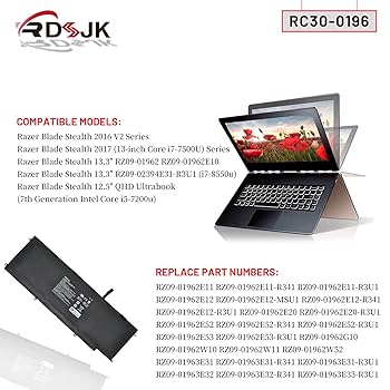 Amazon.com: RC30-0196 Laptop Battery for Razer Blade Stealth
