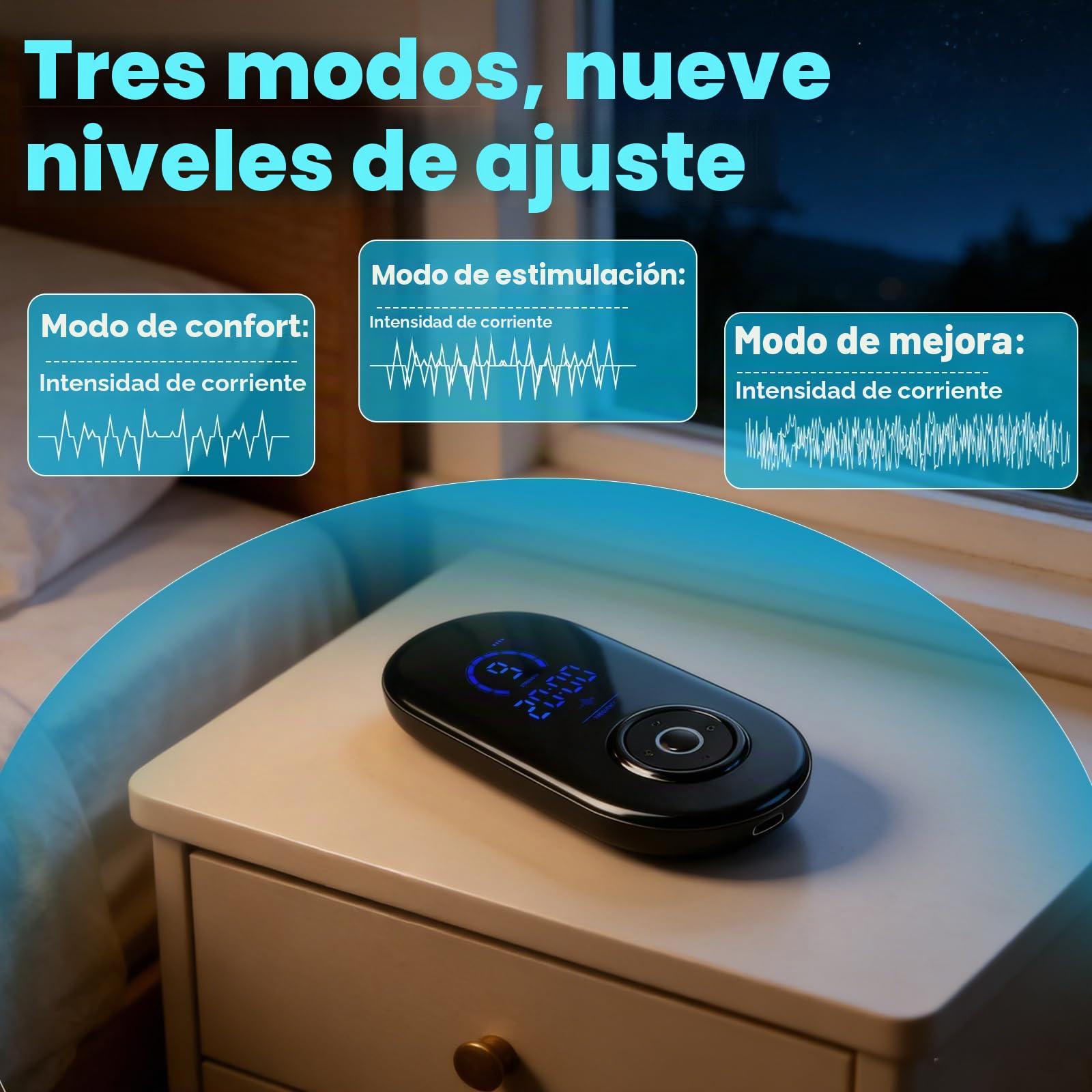 Dispositivo de ayuda para dormir con clip para los oídos, estimulación del nervio vago, 3 modos y ajuste de 9 niveles, carga USB, herramienta de alivio calmante para adultos, accesorio de apoyo para