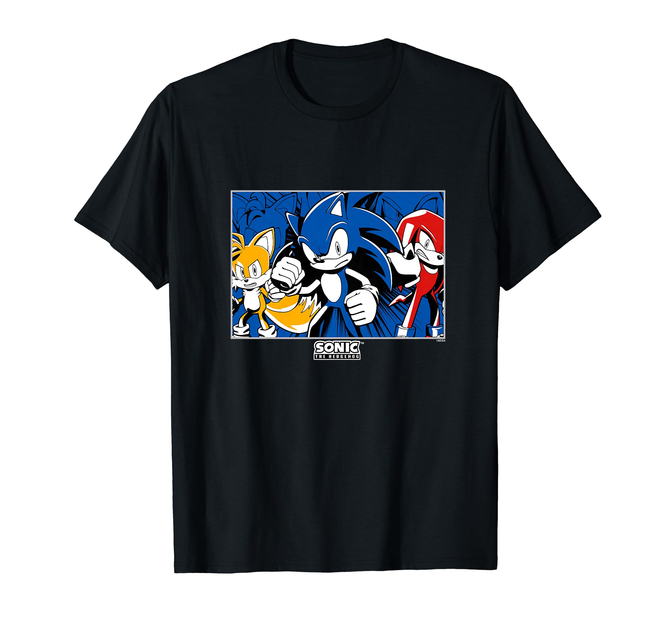 Sonic The Hedgehog Sonic Tails & Knuckles Epic Retro Panel T-Shirt