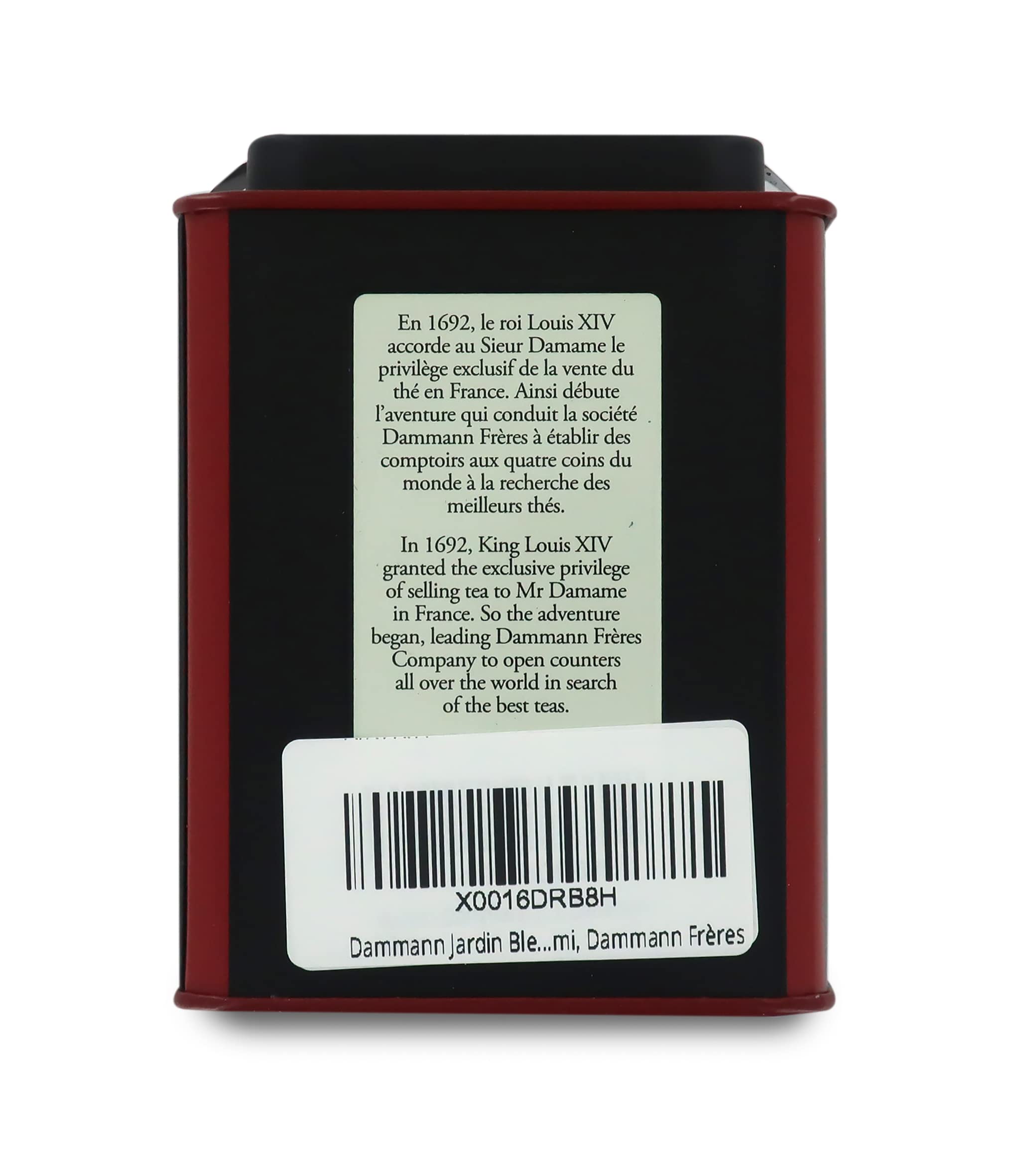 Dammann Jardin Bleu - Thé noir à la rhubarbe et aux fraise, boîte 100g - Dammann Frères