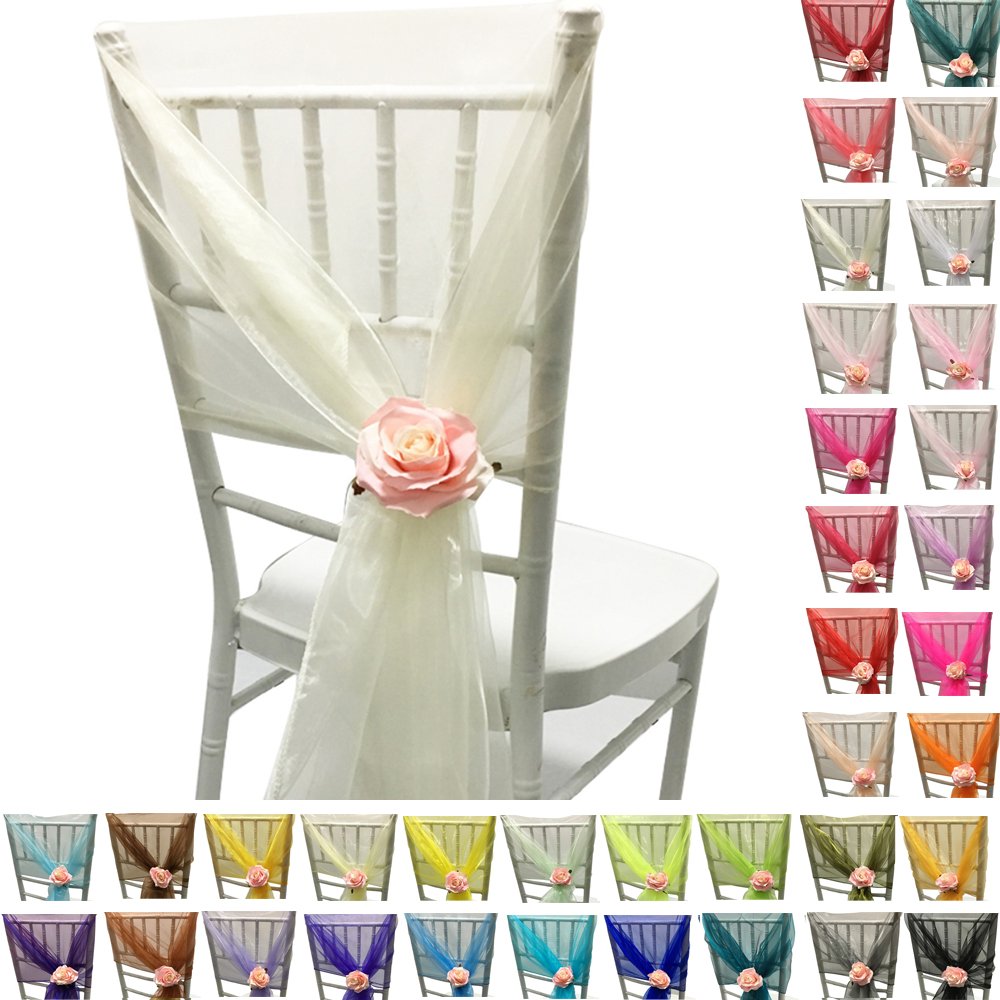 Time to Sparkle 100pcs 65cm X 275cm Organza Sash Hood Sash Chair Cover — image 1