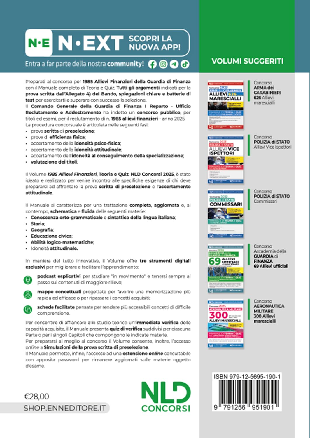 Concorso 1985 allievi finanzieri Guardia di Finanza 2025. Manuale di teoria e quiz con tutte le materie per la prova scritta