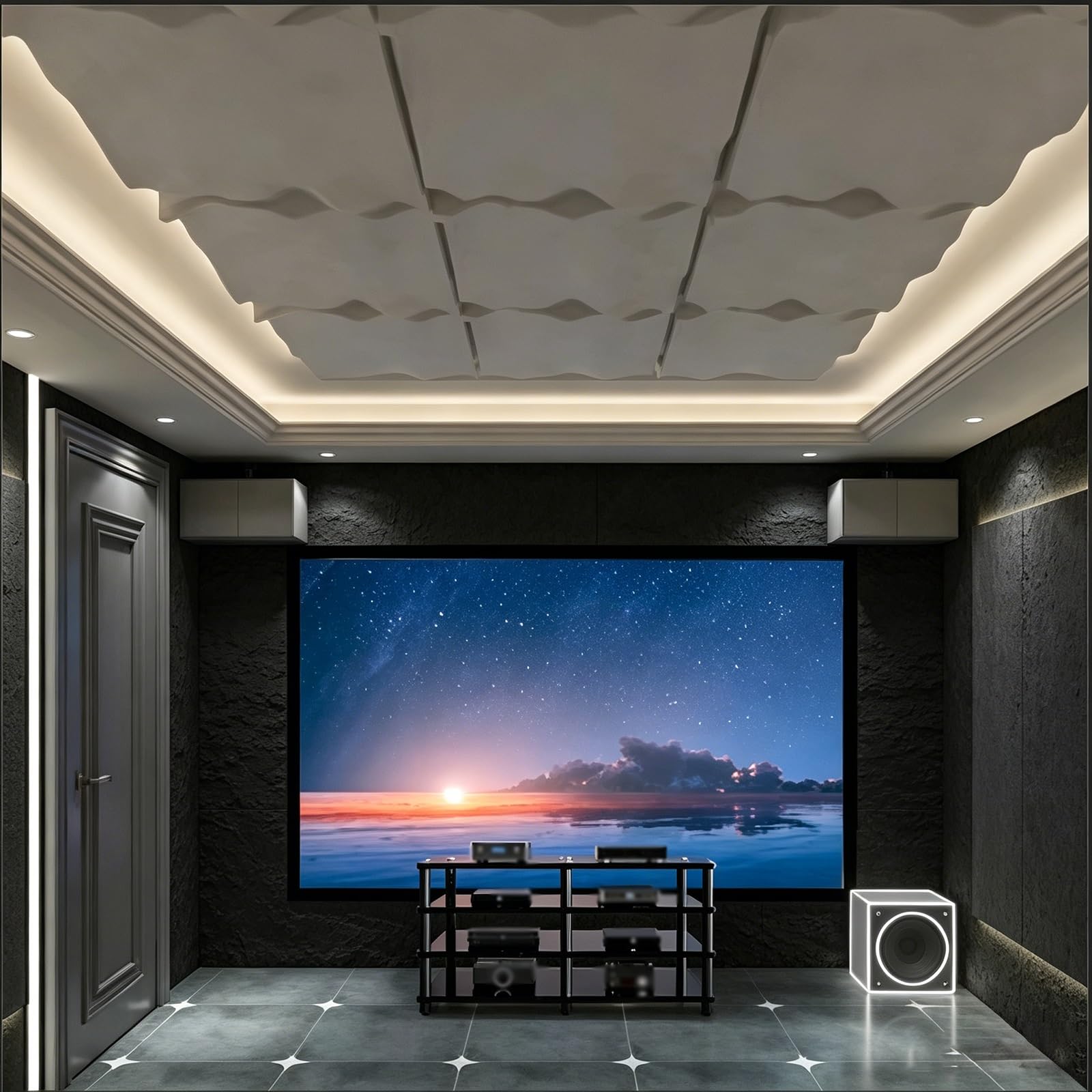 Mobile giradischi a 1/2/3/4 ripiani, telaio in acciaio al carbonio con struttura smorzante vibrazioni, scaffale aperto, perfetto per soggiorno, sala home theater(A,1 Tier)