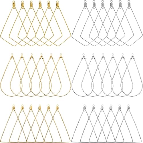 120 aretes de aro con cuentas para hacer joyas, aretes triangulares, aretes de cuentas a granel, suministros de cuentas, lágrima, rombo,