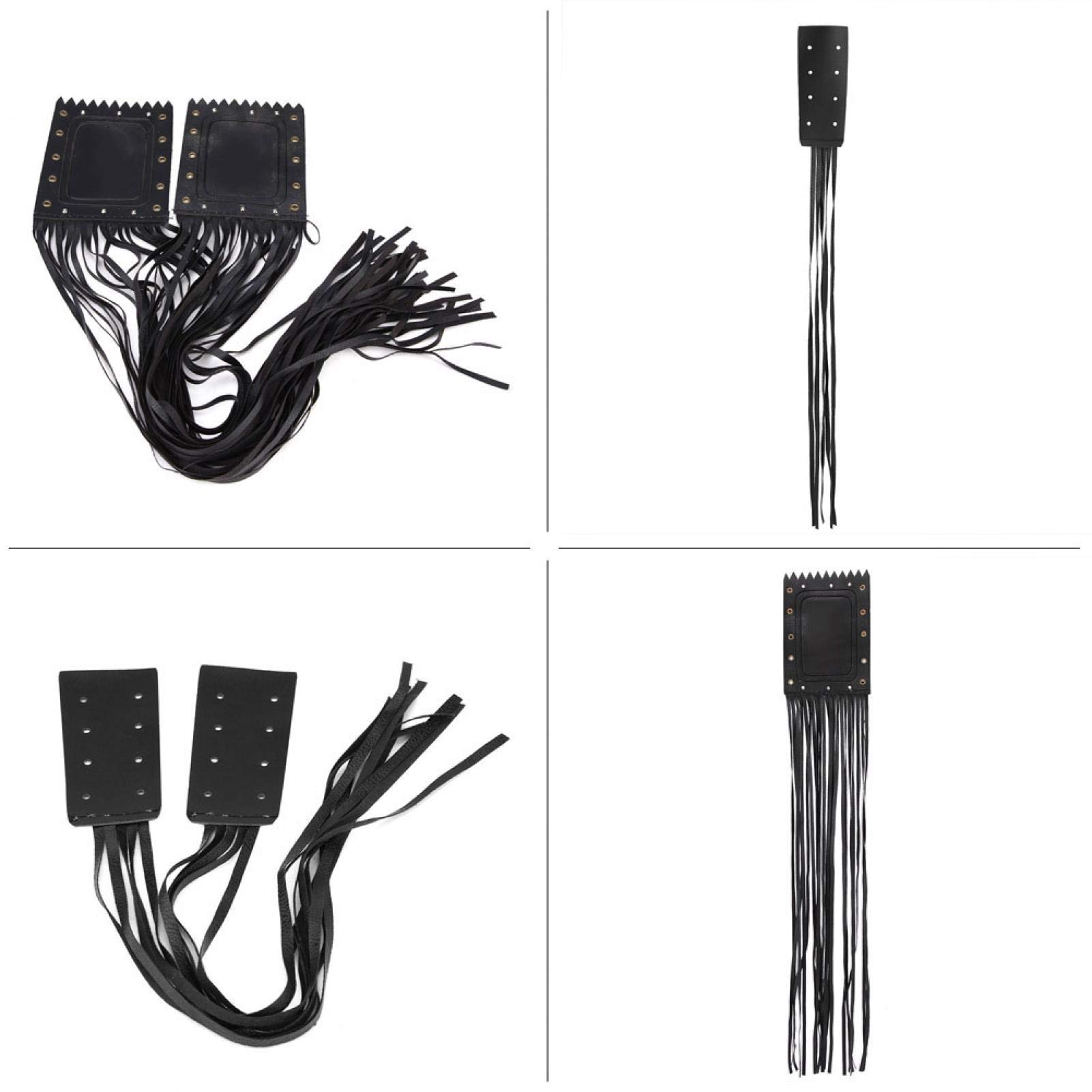 Gonnely Frange Moto, 2 Pezzi Generale Nero Moto in Pelle Sintetica Manubrio Tassel Fringe Grip Cover Lever