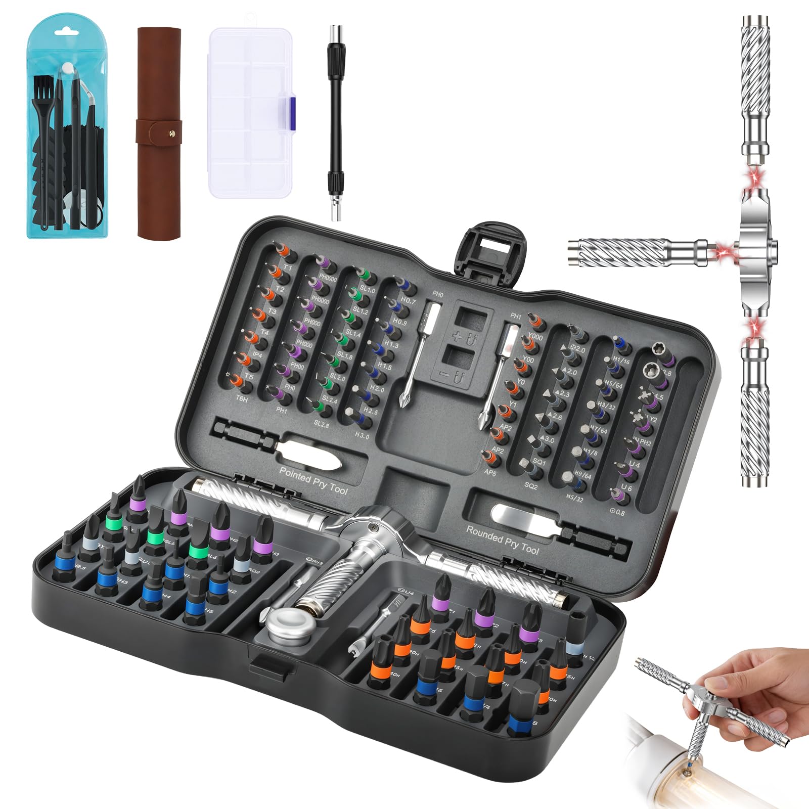115 in 1 Magnetic Ratchet Screwdriver Set with S2 Steel Bits
