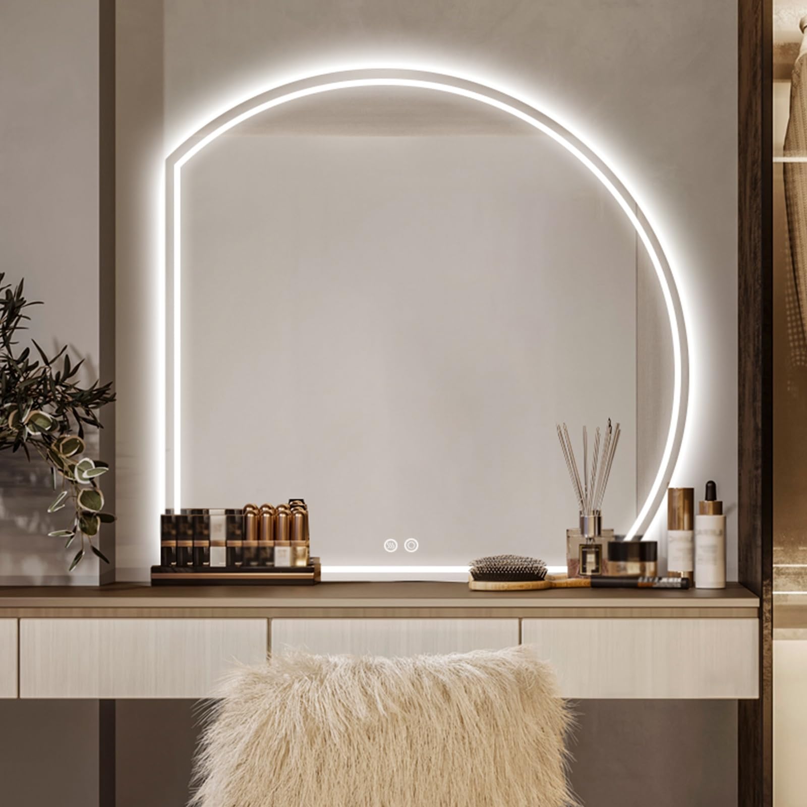 Amazon.co.jp: LED浴室ミラー、バスルームミラー、化粧鏡、壁掛け Led 