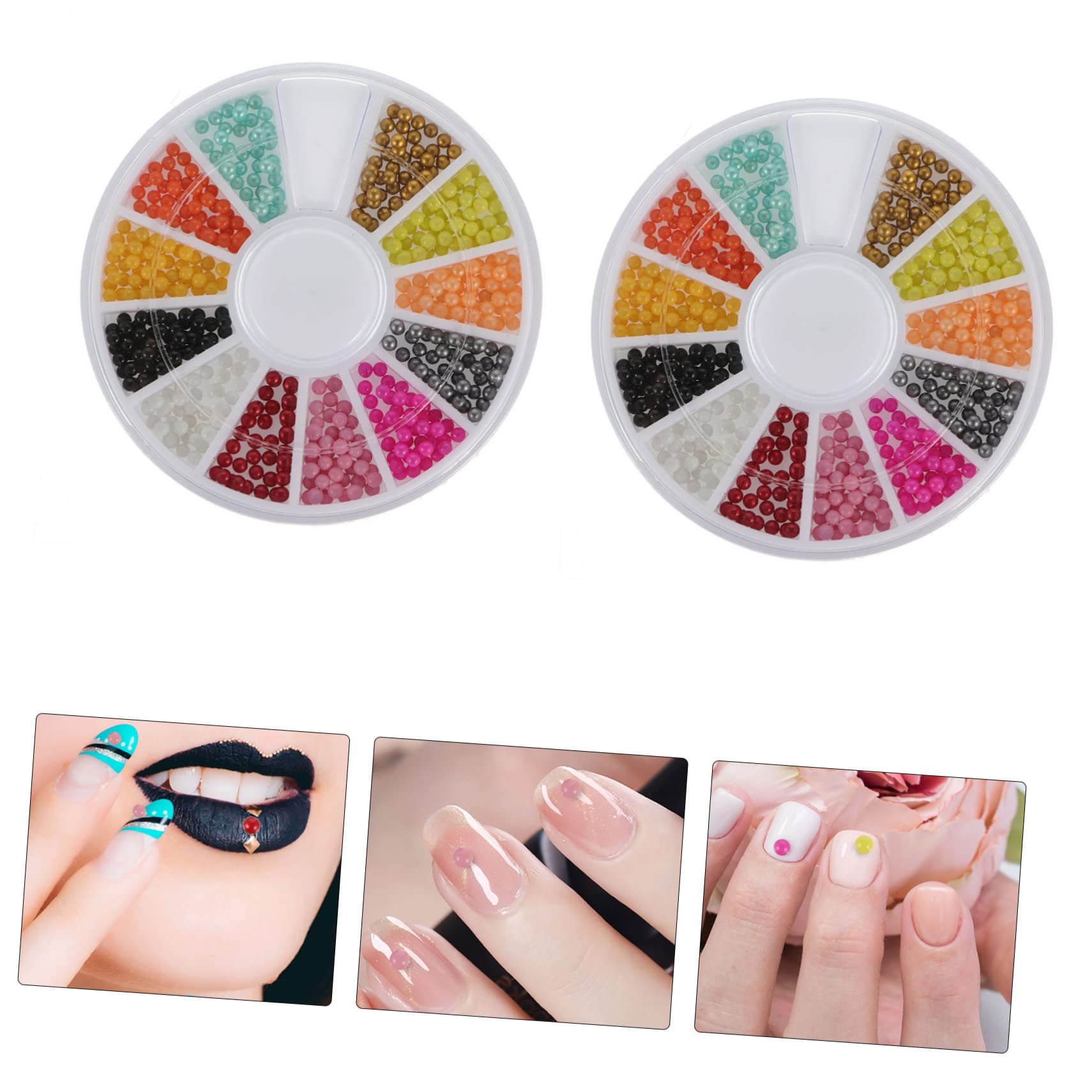 PartyKindom Nail Beads Caviar Beads Set 12 Colors DIY Sequin Glitter for Manicure for Events Parties and DIY Crafting