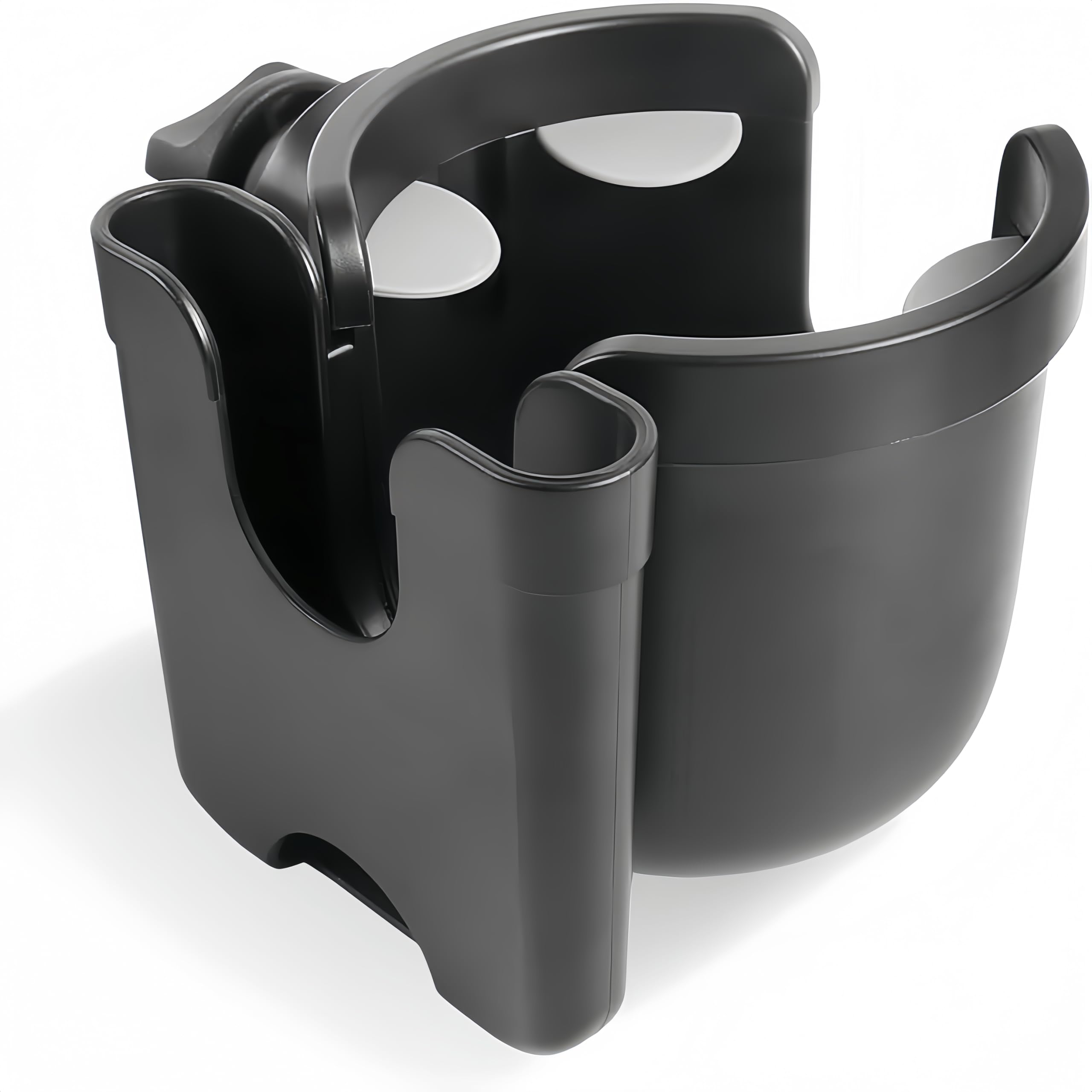 Portabicchier per Passeggino Universale con Supporto per Telefono, Accessori per Passeggino 2-in-1 con Rotazione a 360°, Supporto Regolabile per Bevande per Passeggino, Sedia a Rotelle, Deambulatore