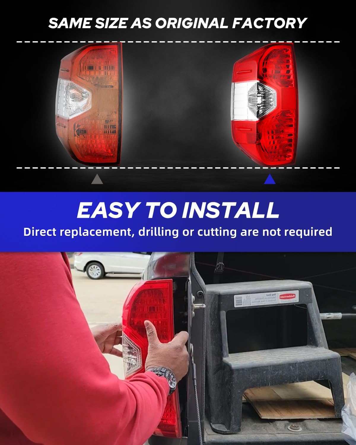 AUTOONE For Toyota Tundra Tail Lights Assembly, Tail Lamp Assembly Fit for 2014-2021 Tundra Pickup Rear Factory OEM Driver Side, Without Bulbs