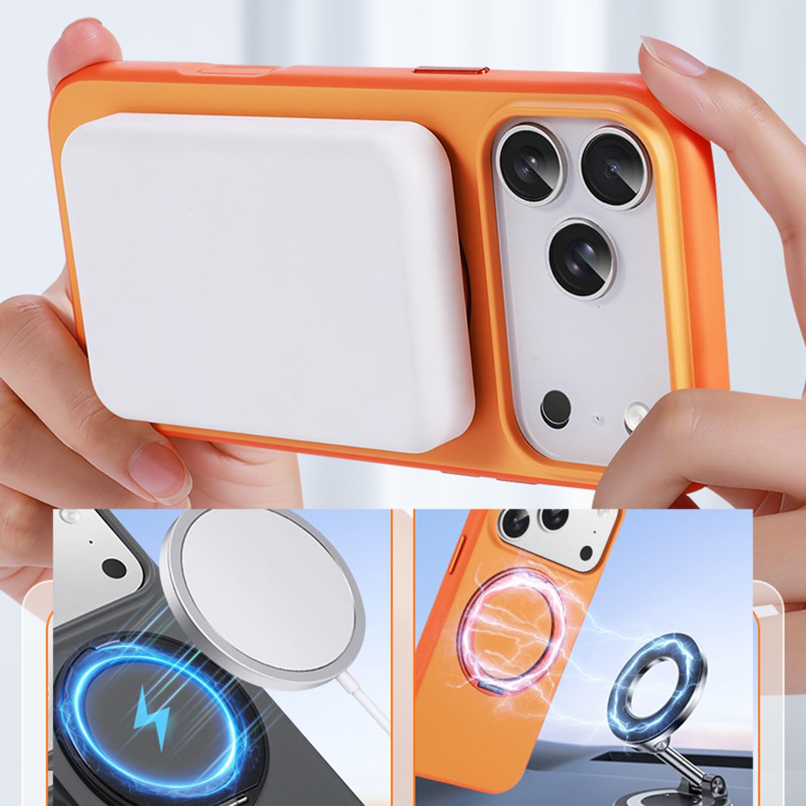 Magnetyczne etui do iPhone 17 Pro Max / 17 Pro / Air/17, matowe, smukłe, regulowane etui, ochrona wojskowa, silna amortyzacja upadku, czarne, Air