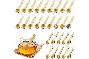 60 PCS Natural Mini Wooden Bath Salt Spoons for Smooth Scooping