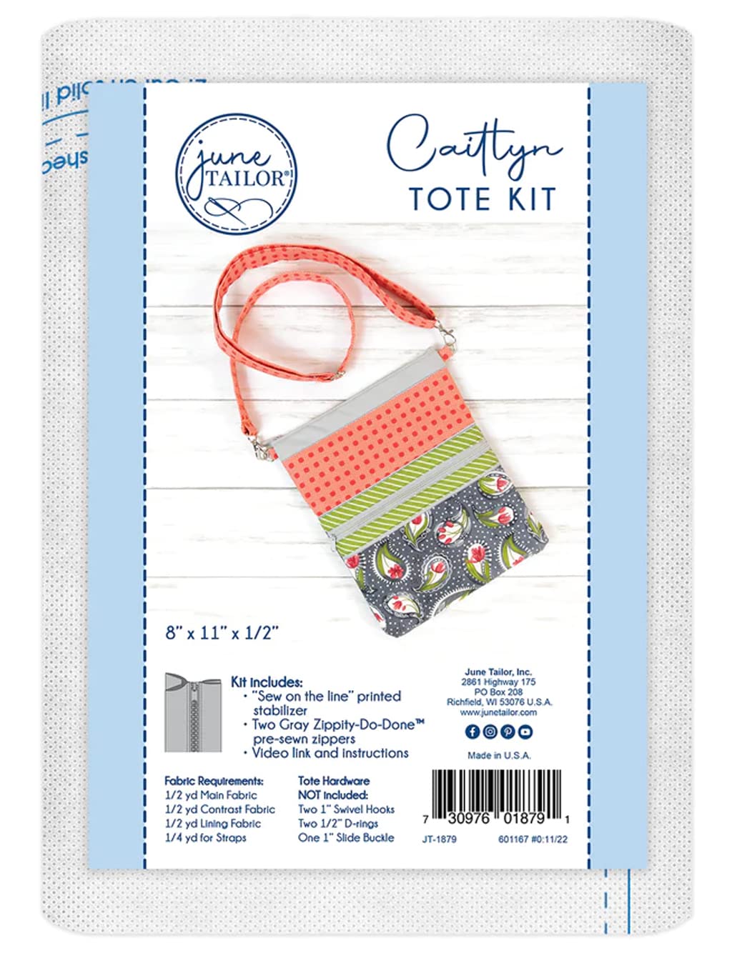 TGC Caitlyn Tote Kit, Quilt As You Go, Grey, 2023 Collection, Crossbody Tote Bag, Sewing Kit, Bag, Textile Fabric, Plastic