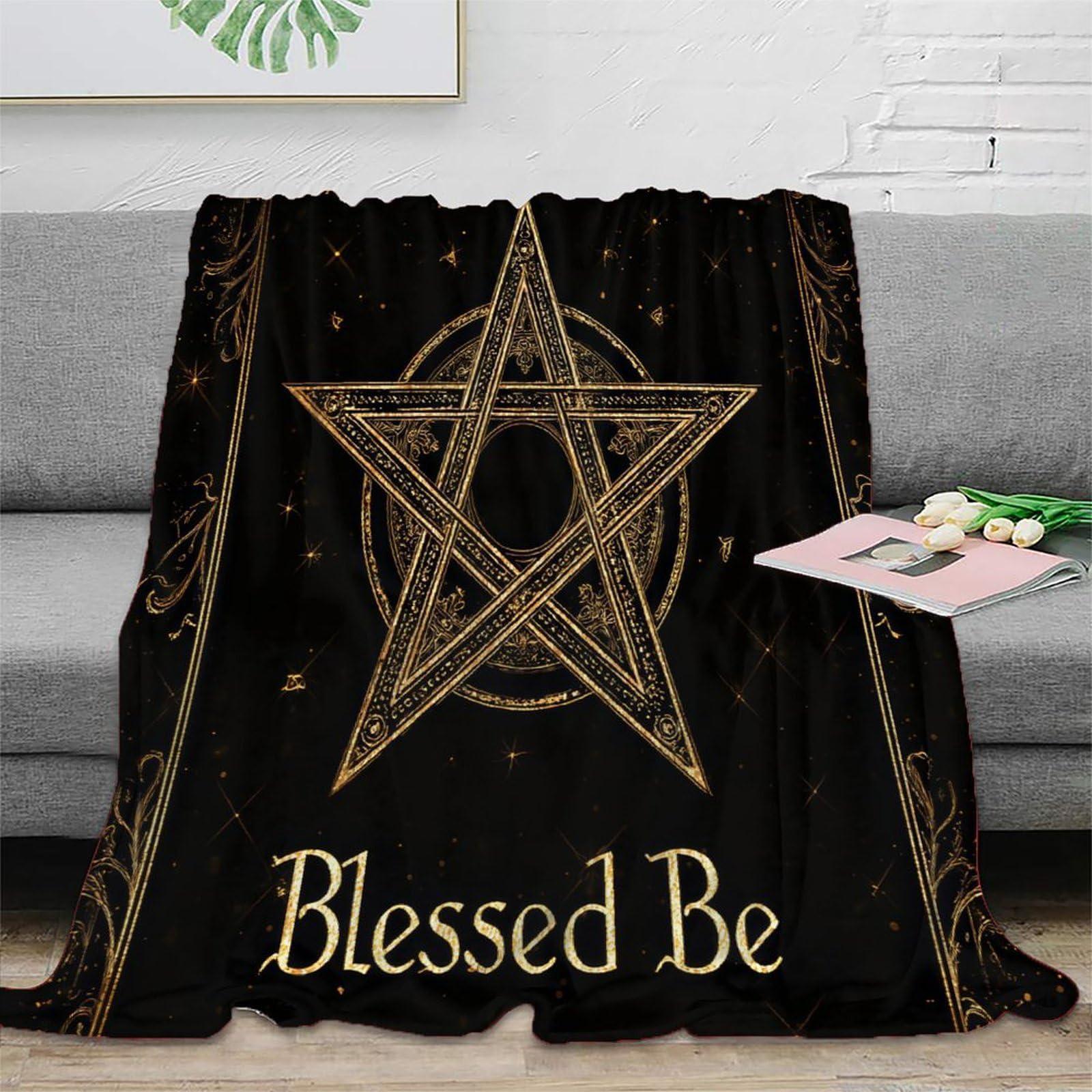 Dlonirpex Xu5wdjt2n2xx 3D Printed Witchcraft Symbol Nap Blanket Microfiber Ultra Soft Warm Bedding Gothic Ornate Design All Season Blanket For Christmas Thanksgiving Holiday Gifting 50X60inch(127X152cm)