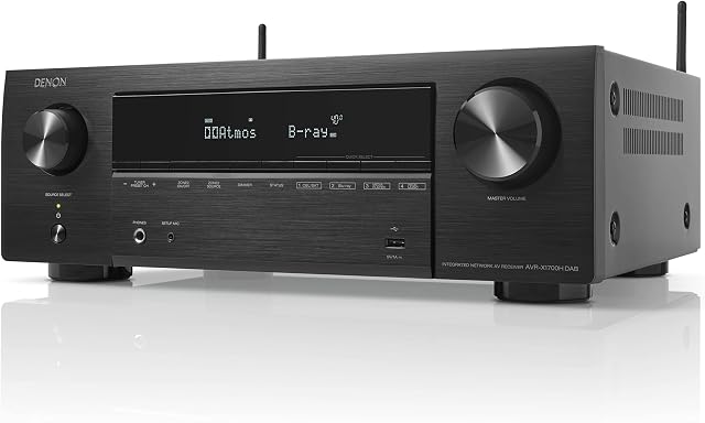 Denon AVR-X1700H DAB 7.2 Channel AV Receiver, HiFi Amplifier with Dolby Atmos, DTS:X, 6 HDMI Inputs and 1 Output, 8K HDMI, Bluetooth, WiFi, AirPlay 2, HEOS Multiroom, Alexa Compatible