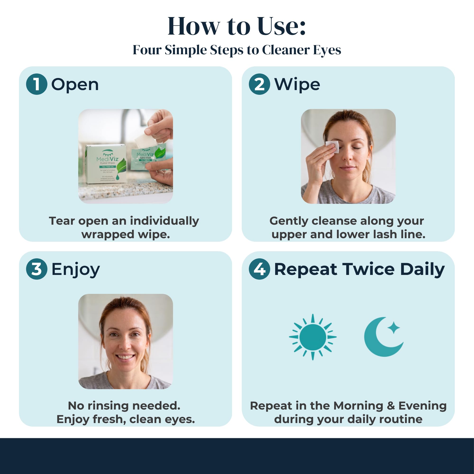 Eye Love MediViz Tea Tree Oil Eyelid and Eyelash Wipes