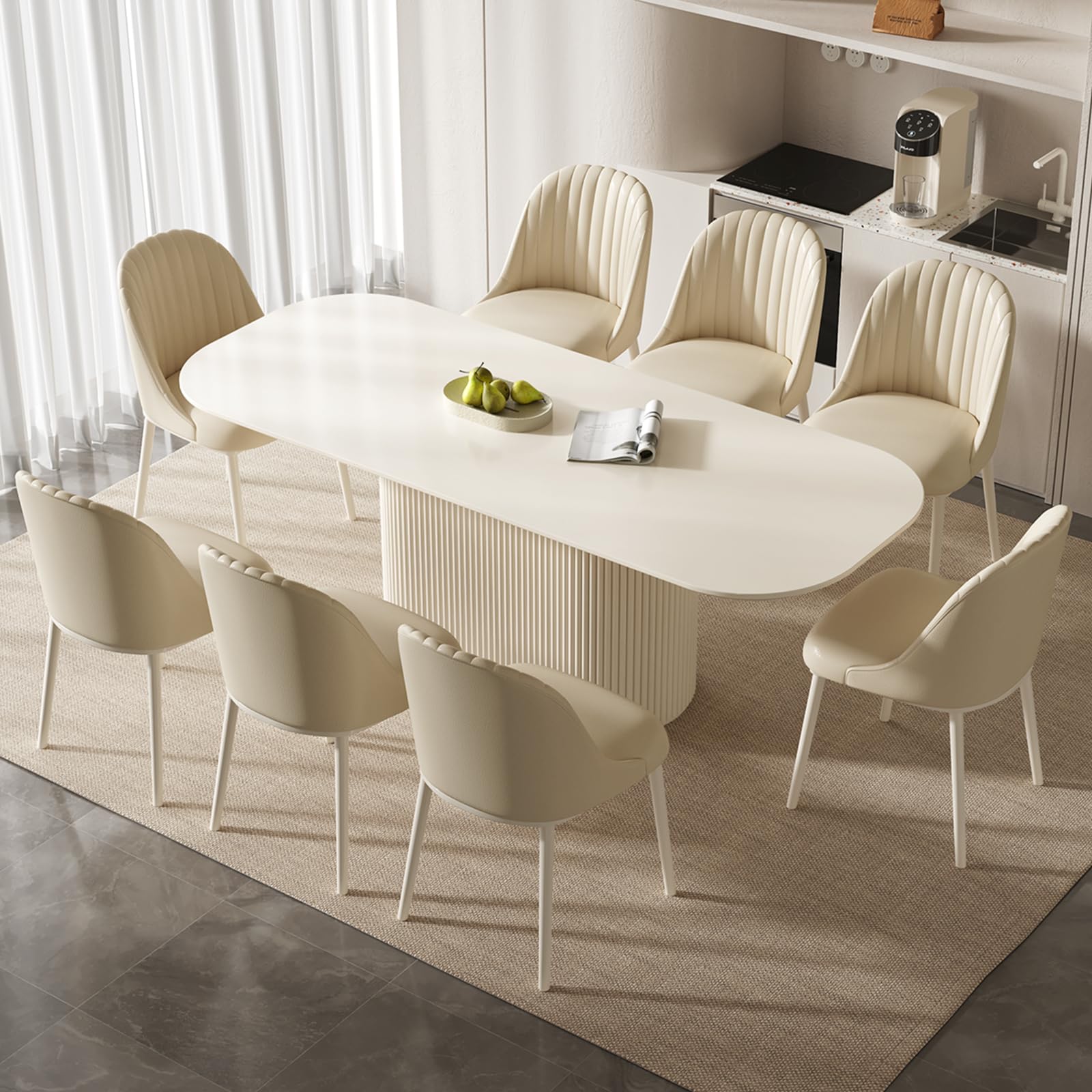 ホワイト楕円形ダイニングテーブルと椅子セット 【公式通販】