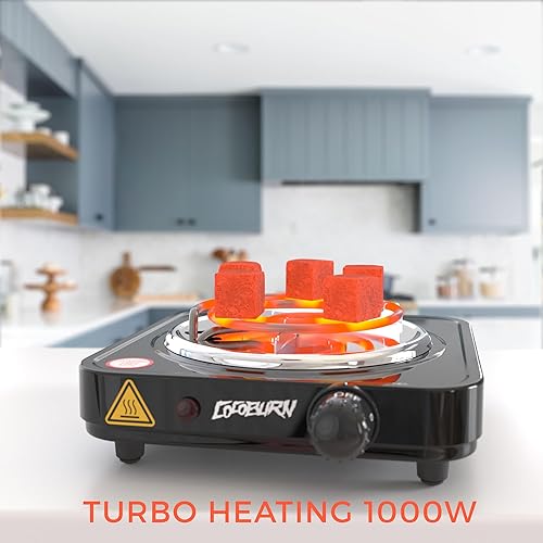 Miniatura 6 de Quemador de carbón para cachimba de 1000 W - Quemador individual para carbones de cachimba - Quemador eléctrico de placa caliente - Arrancador de