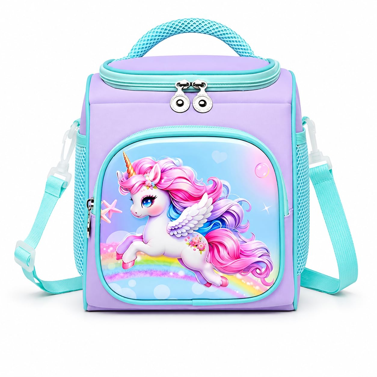 Unicorn Insulated Lunch Bag for Kids | Cute School Tiffin Bag with Shoulder Strap | Waterproof, Leakproof & Lightweight Lunch Tote for Girls-image-20
