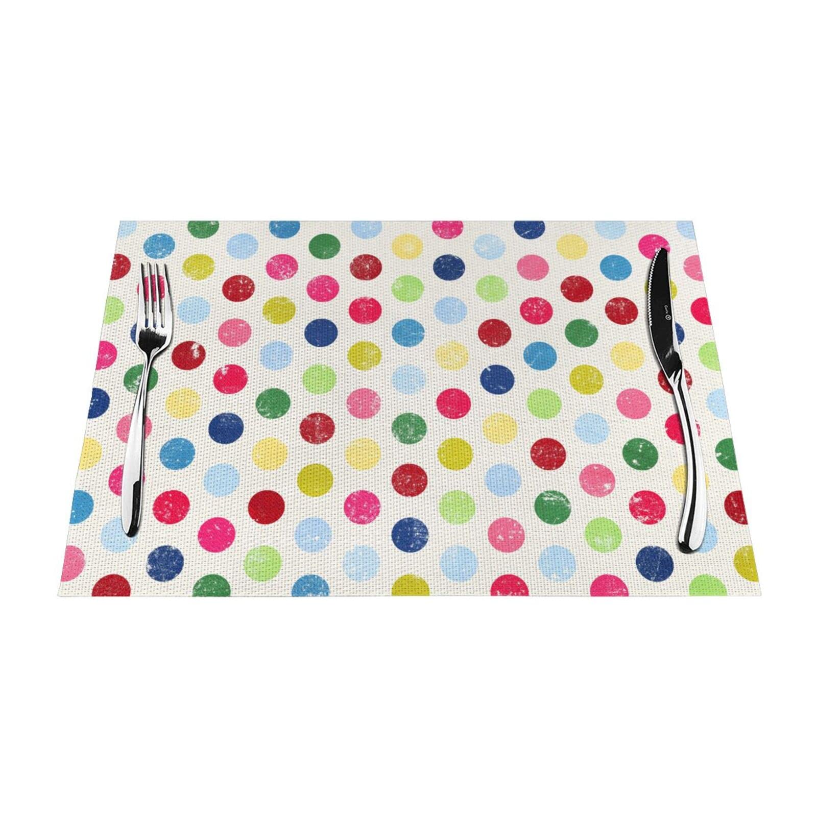 Set de table motif boules rondes pour des repas de famille colorés