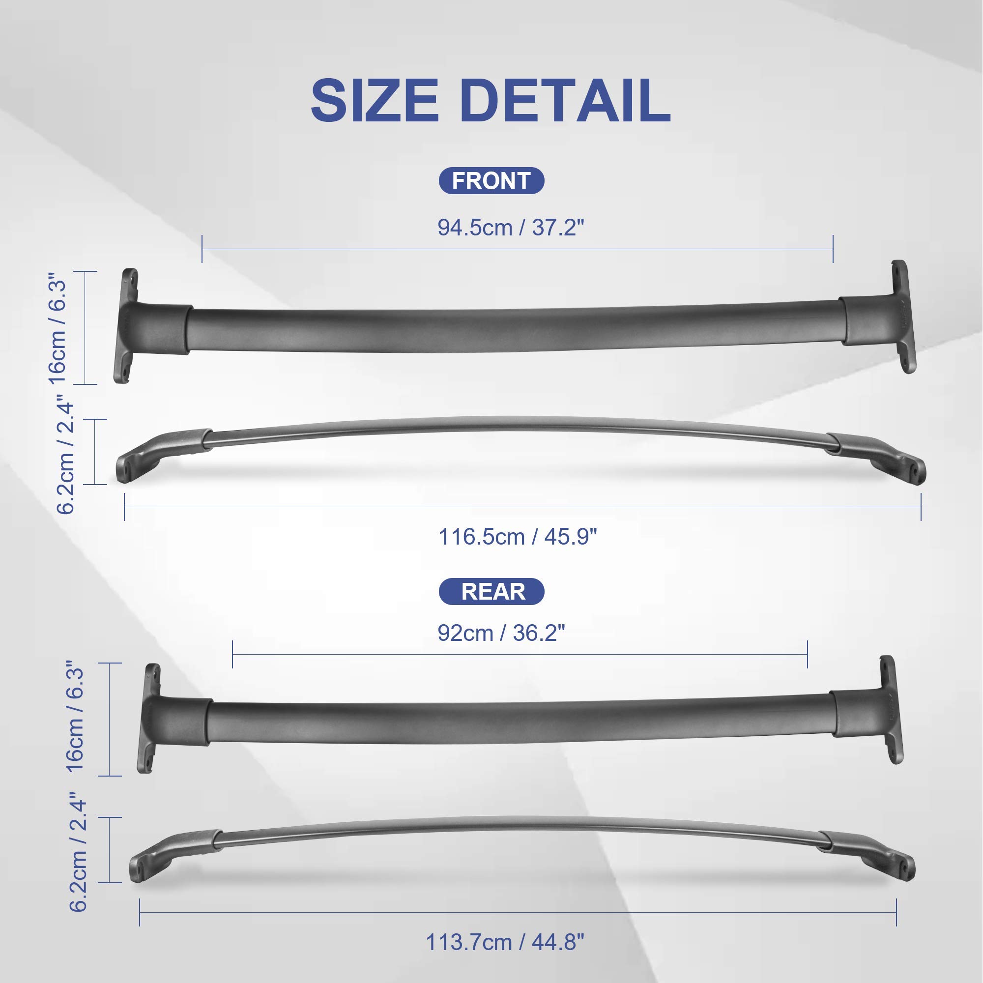 MOSTPLUS Roof Rack Cross Bar Rail Compatible for 2016 2017 2018 2019