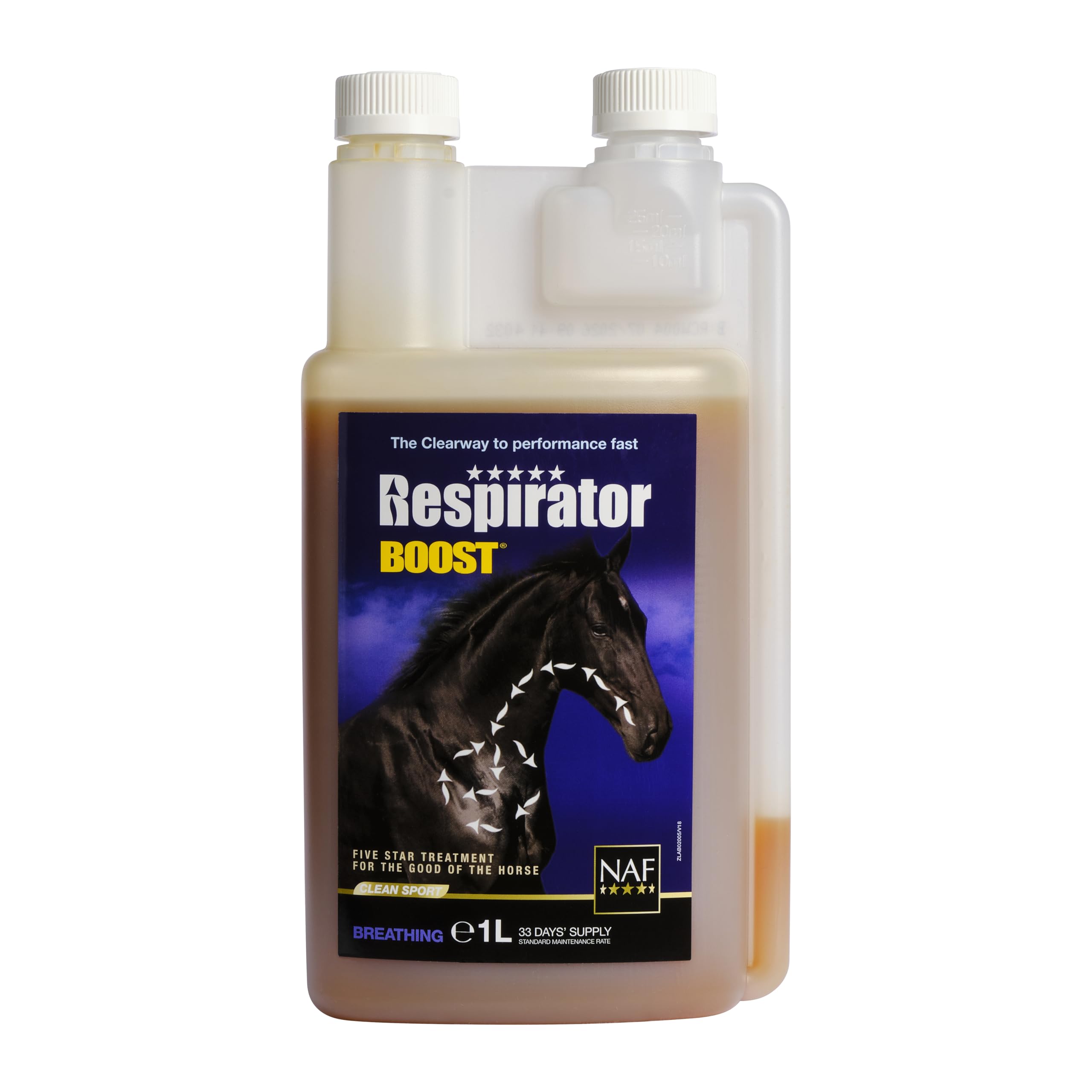 NAF Five Star Respirator Boost 1L – Advanced Respiratory Support for Horses – With Eucalyptus, MSM & Natural Antioxidants – Promotes Lung Health & Clear Breathing