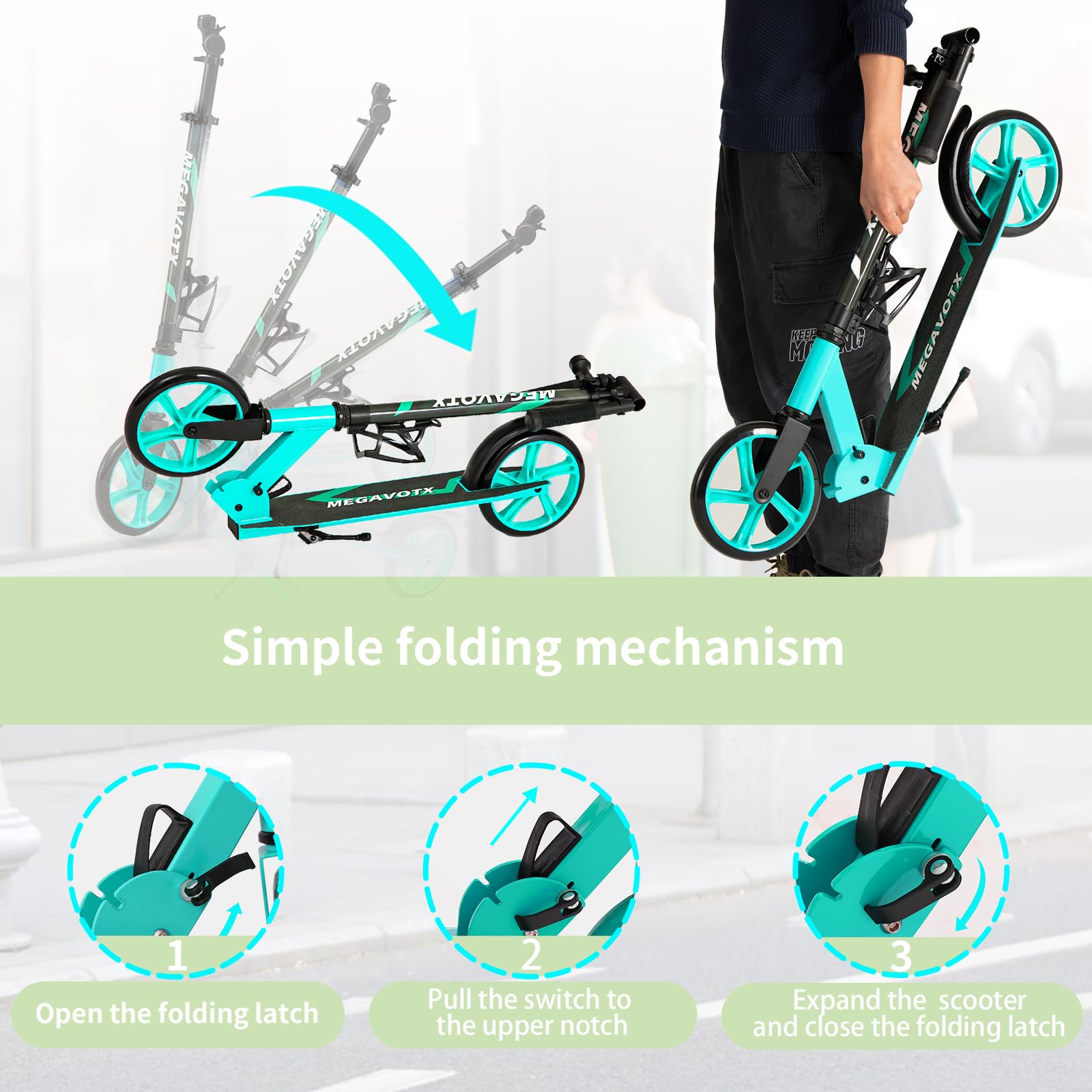 Patinete plegable para niños con ruedas resistentes de 8 pulgadas, scooters para niños, adolescentes, adultos a partir de 8 años, manubrio ajustable, regalo para niños y niñas, capacidad de 5